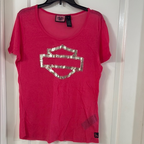 Harley-Davidson Pink Sequin Short Sleeve Tee - Picture 1 of 3